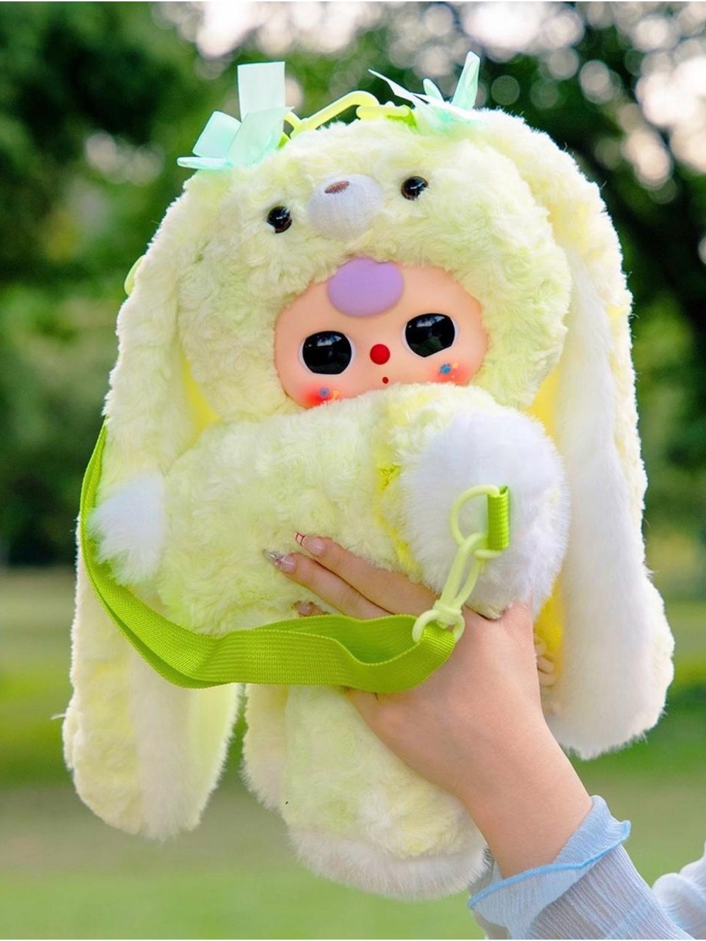 Yellow-Green plush backpack